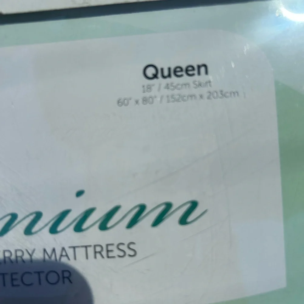 Premium Cotton Terry Mattress Protector - White